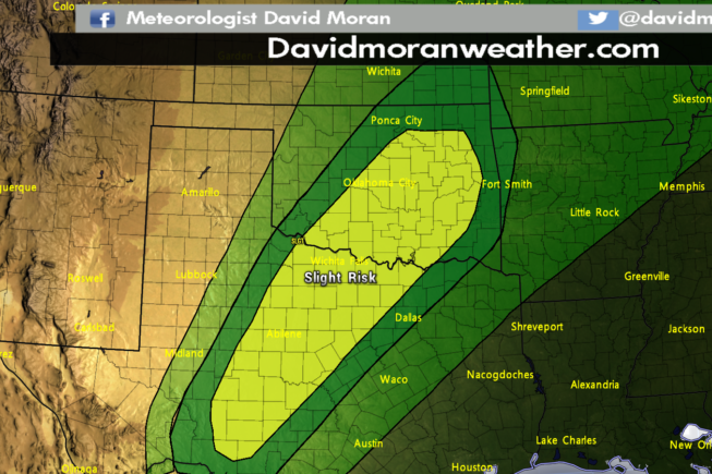 SPC Convective Outlook for Monday